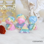 Fennek and Finch Rainbow Candy Pastel Shimmer Polyhedral 7 die set