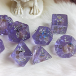 Fennek and Finch Blue Butterfly White Flower w/ Paw d6 Polyhedral 8 die set