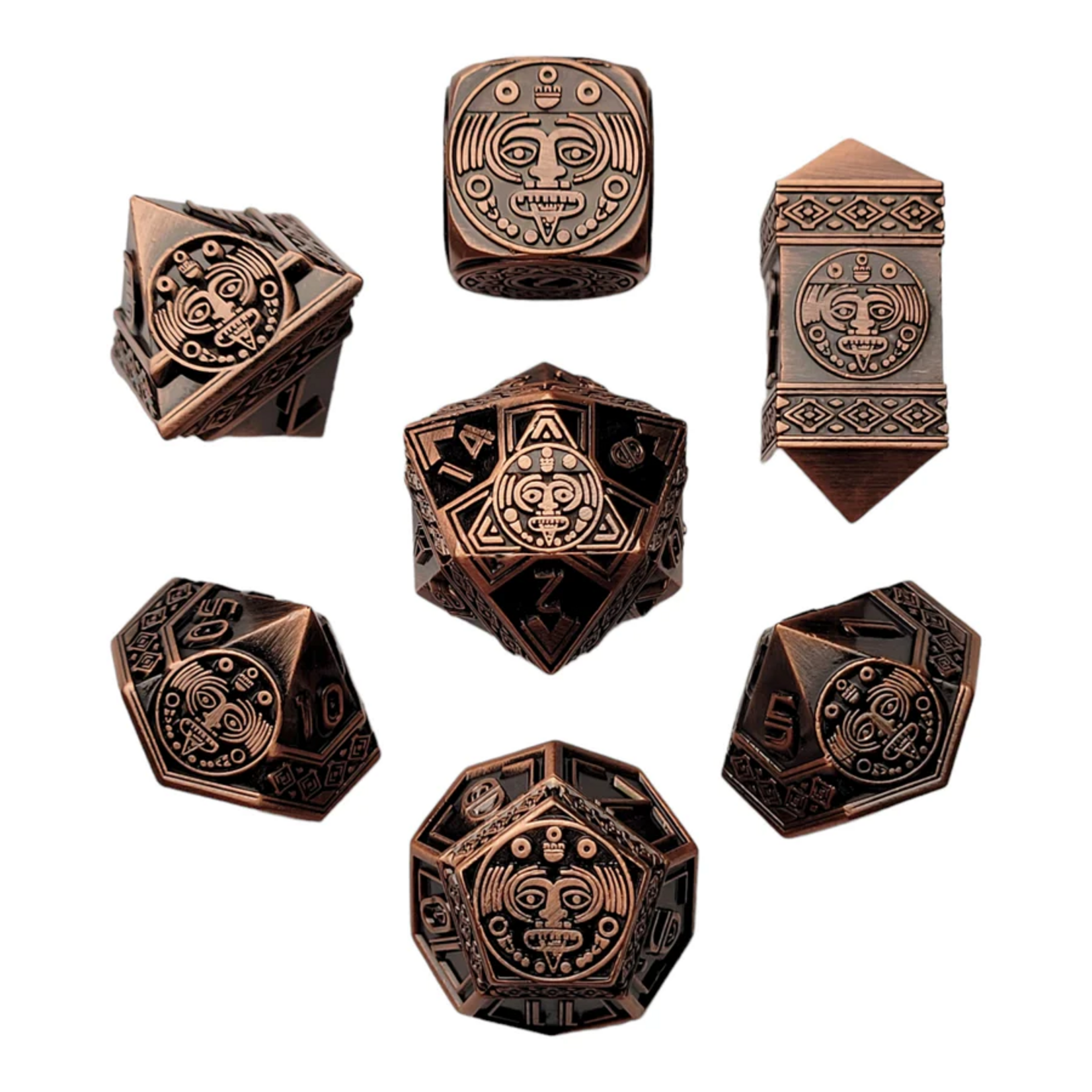 Forged Forged Nahuatl's Chance Copper Metal Polyhedral 7 die set