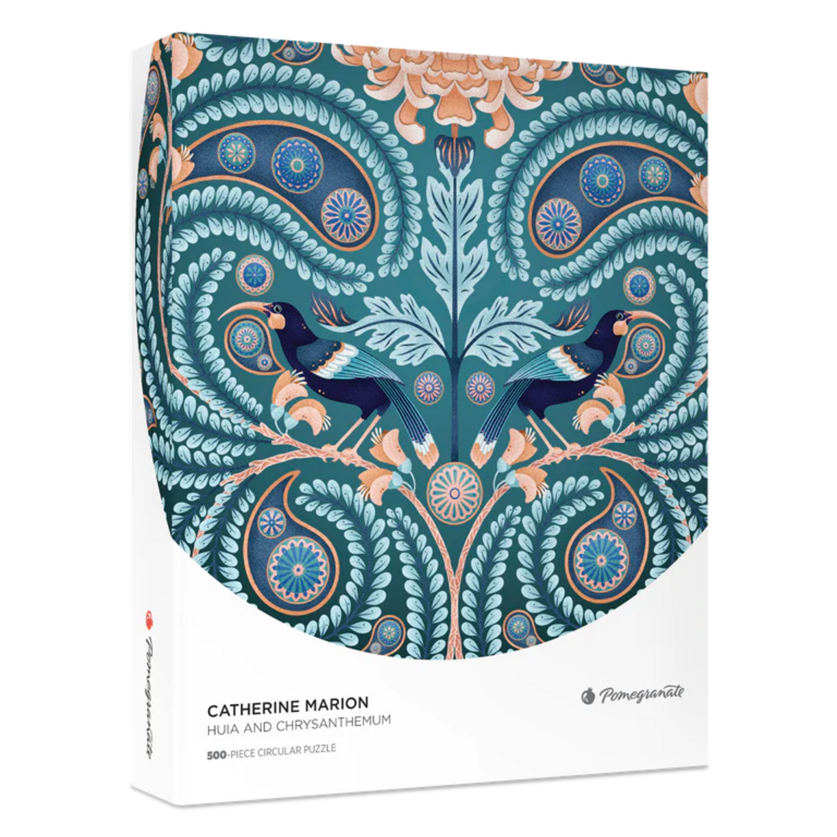 Pomegranate Communications 500 pc Circular Puzzle Catherine Marion Huia and Chrysanthemum