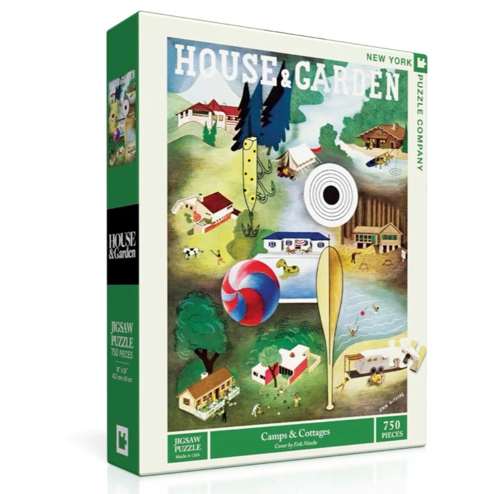 New York Puzzle Company 750 pc Puzzle Camps and Cottages