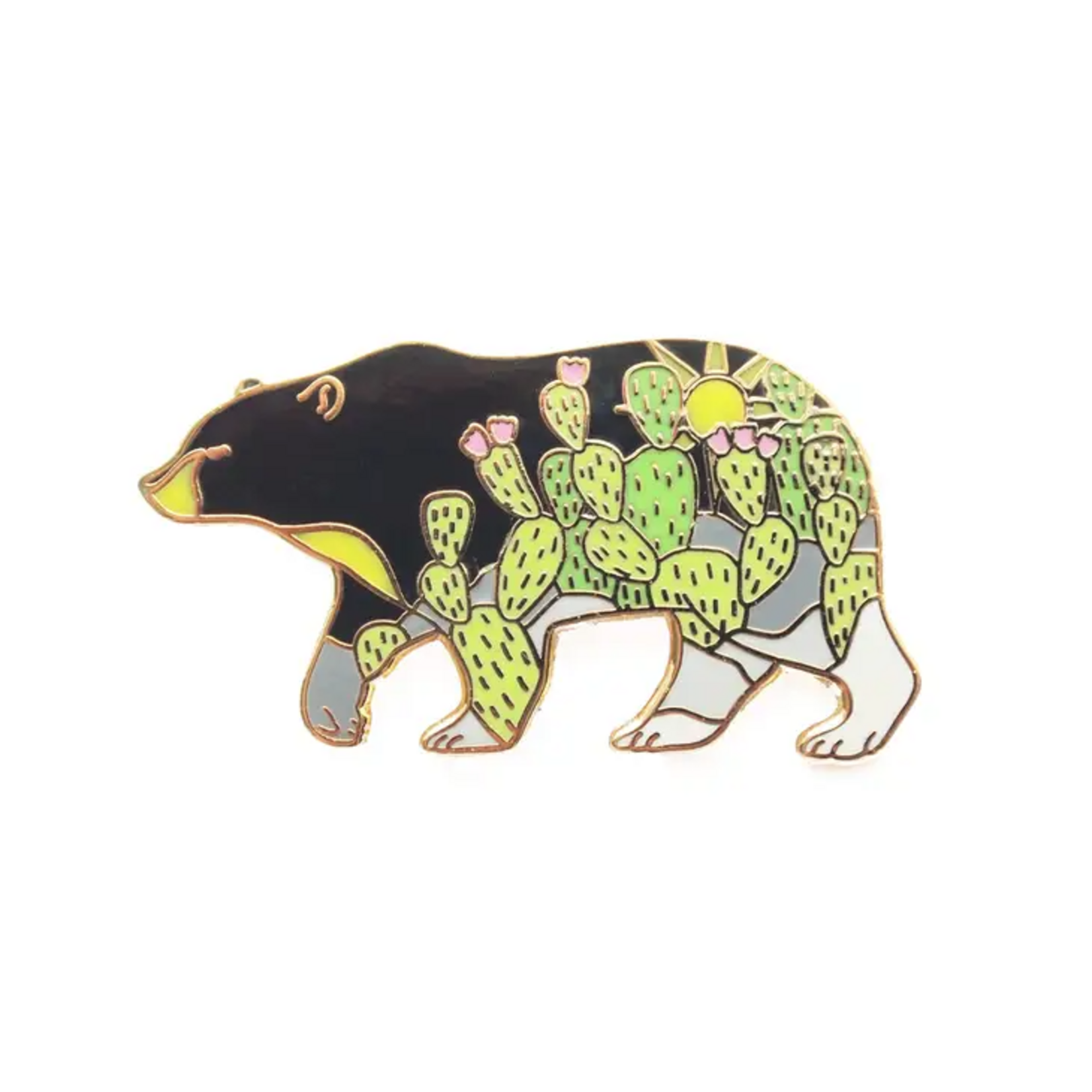 Shoal Cactus Black Bear Enamel Pin