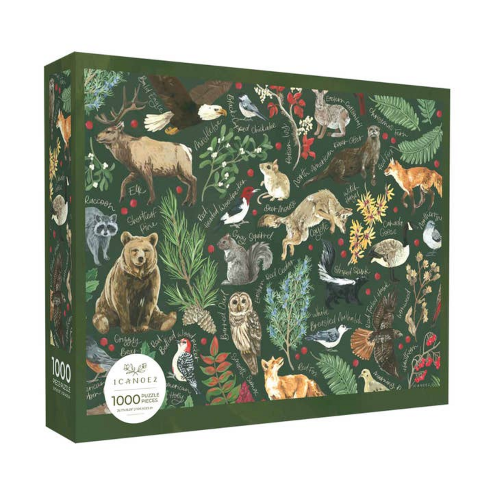 One Canoe Two Paper Co. 1000 pc Puzzle Winter Flora and Fauna