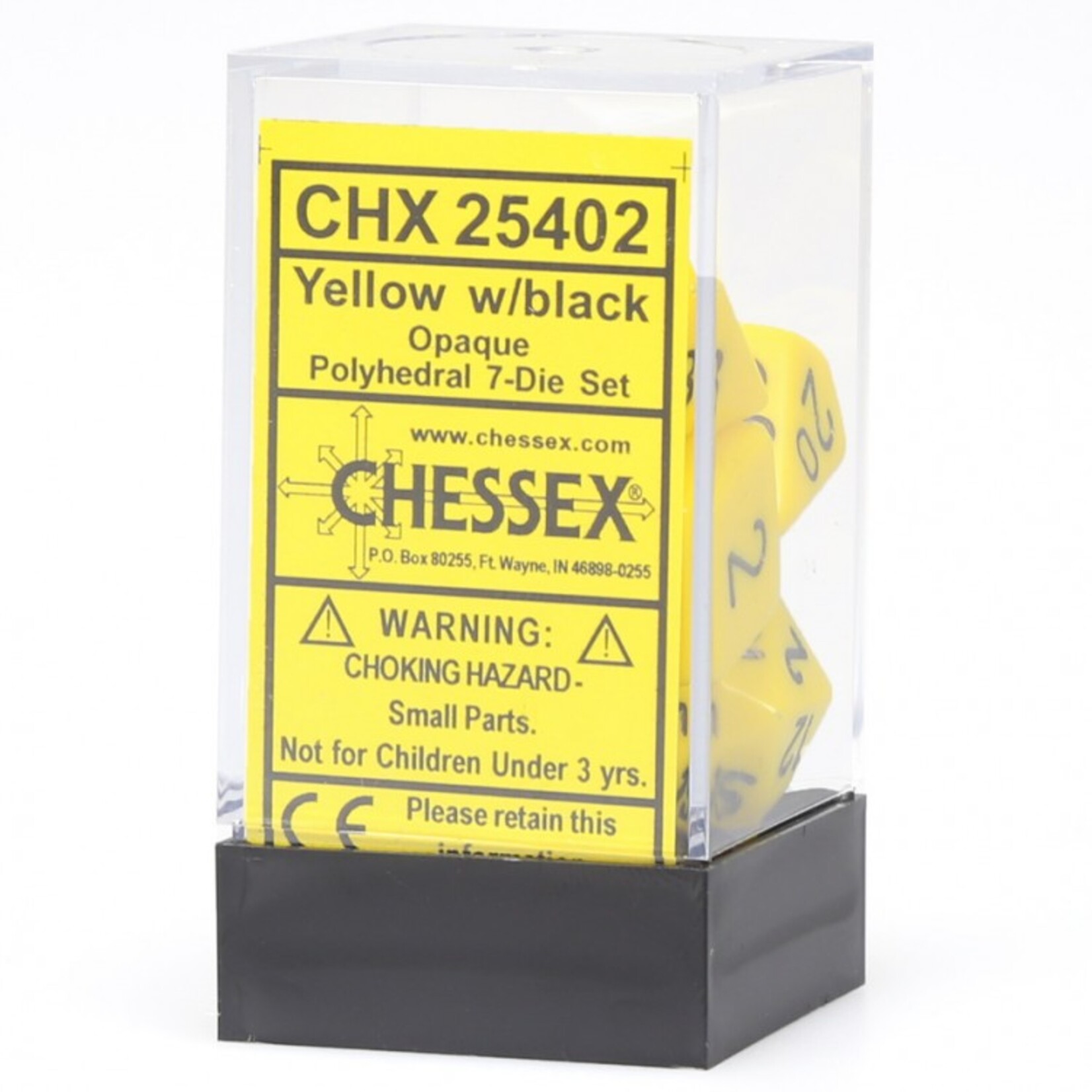 Chessex Chessex Opaque Yellow with Black Polyhedral 7 die set