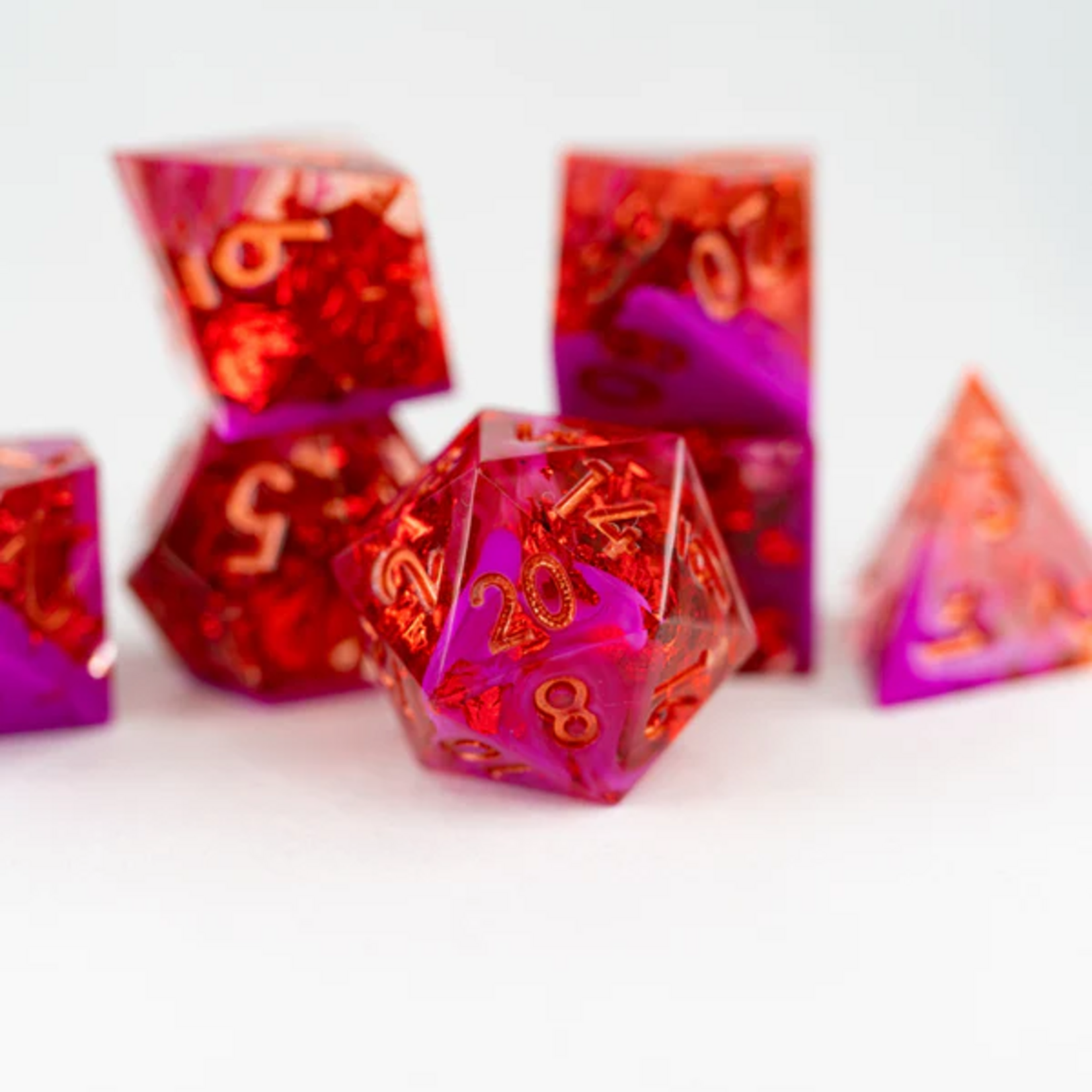 Ember Glow Ember Glow Sharp Edge Lutinsheart Polyhedral 7 die set