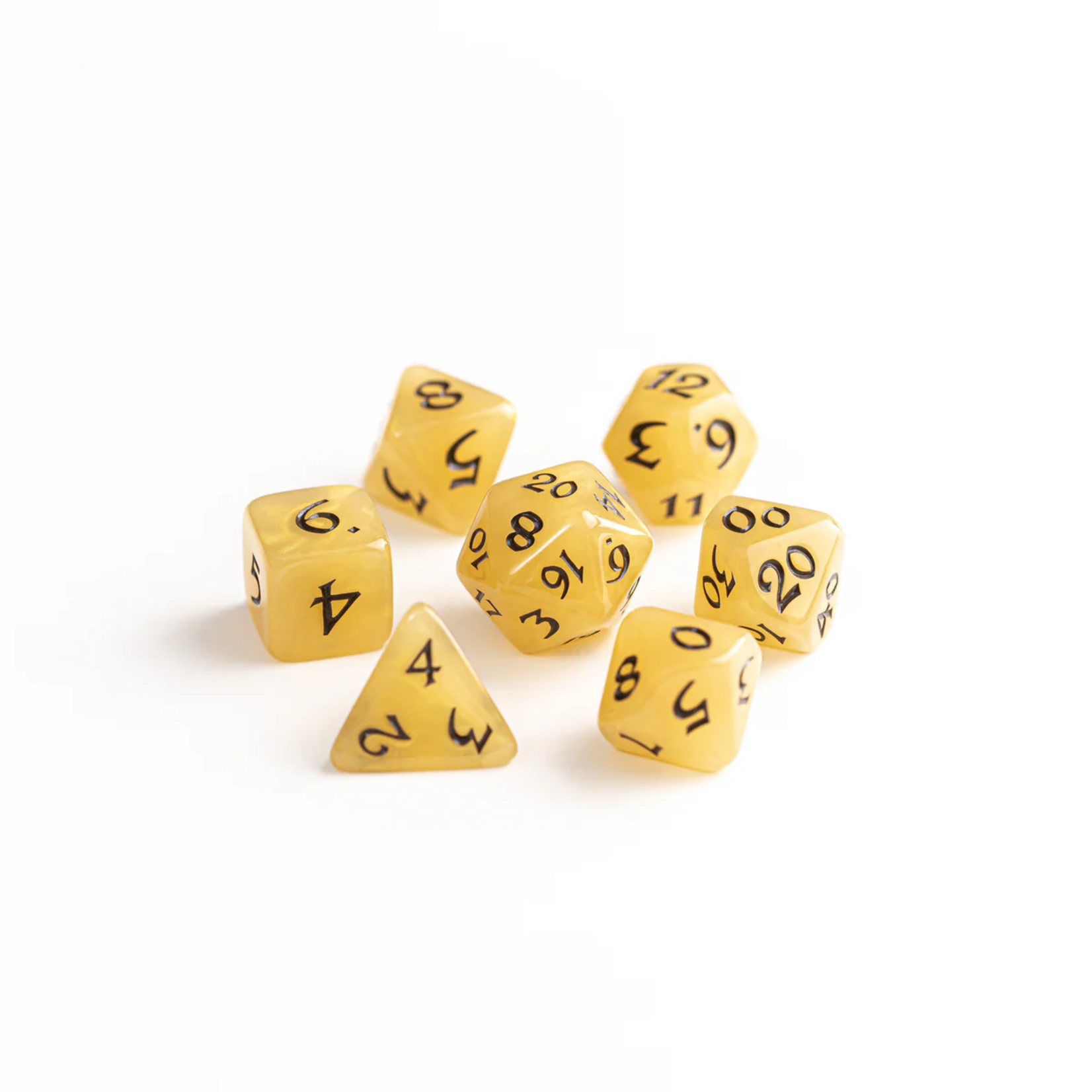 Die Hard Dice Die Hard RPG Set Whipped Honey Yellow w/ Brown Polyhedral 7 die set