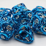 Foam Brain Games Hollow Hearts Blue Metal RPG dice 7 die set