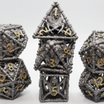 Foam Brain Games Grim Scythe Grey Metal RPG dice 7 die set
