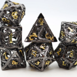 Foam Brain Games Bound Dragon Night Hollow Metal Polyhedral 7 die set