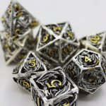 Foam Brain Games Bound Dragon Voracious Hollow Metal Polyhedral 7 die set
