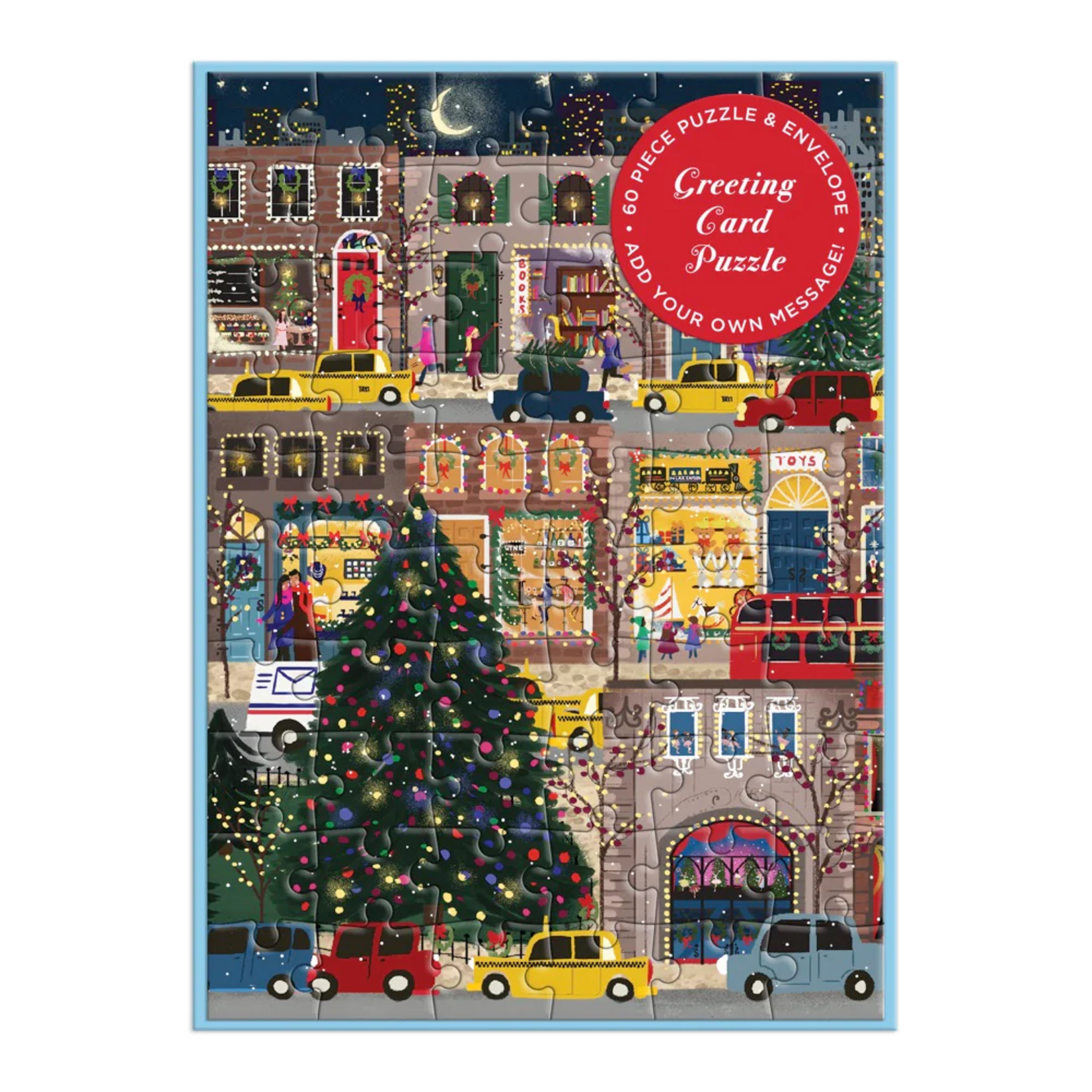 Galison 60 pc Mini Puzzle Joy Laforme Winter Lights Greeting Card