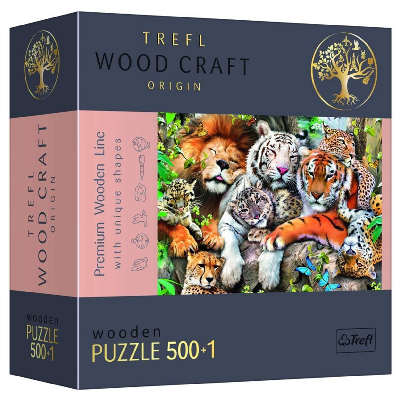 Trefl USA 501 pc Wooden Puzzle Cats in the Jungle