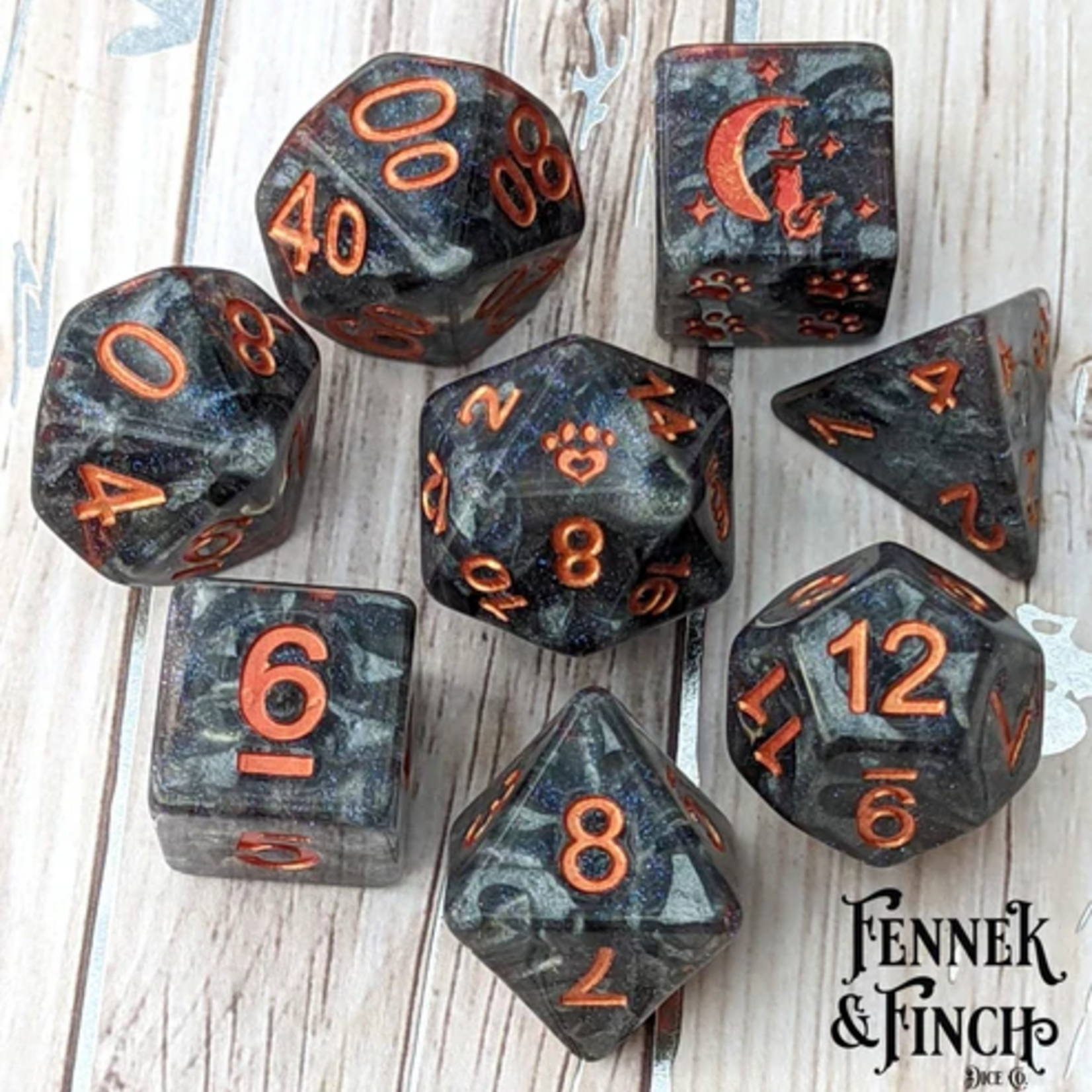 Fennek and Finch Nimbus Polyhedral 8 die set