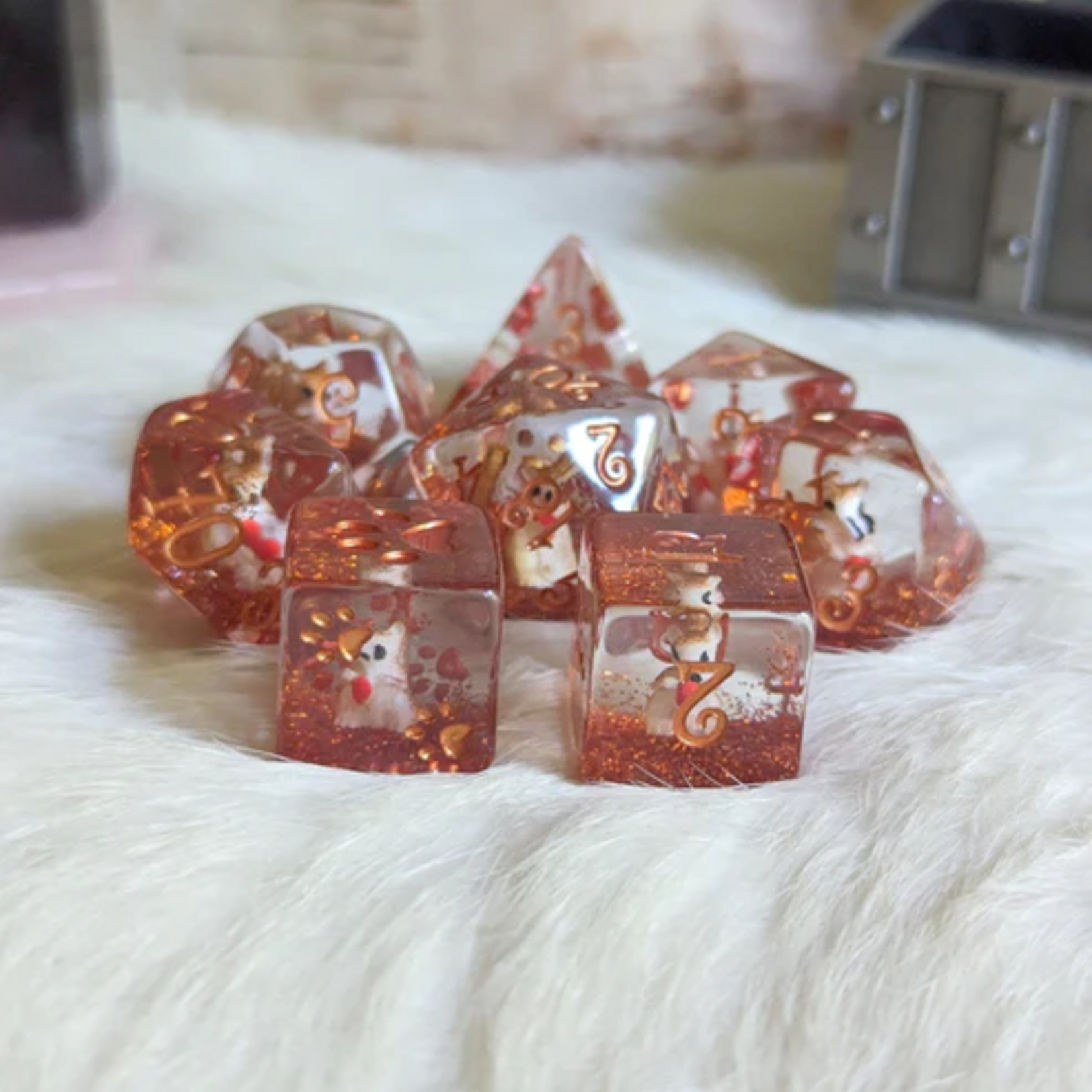 Fennek and Finch Squirrel Polyhedral 8 die set