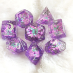 Fennek and Finch Grape Purple Glitter Fruit Slice Polyhedral 8 die set