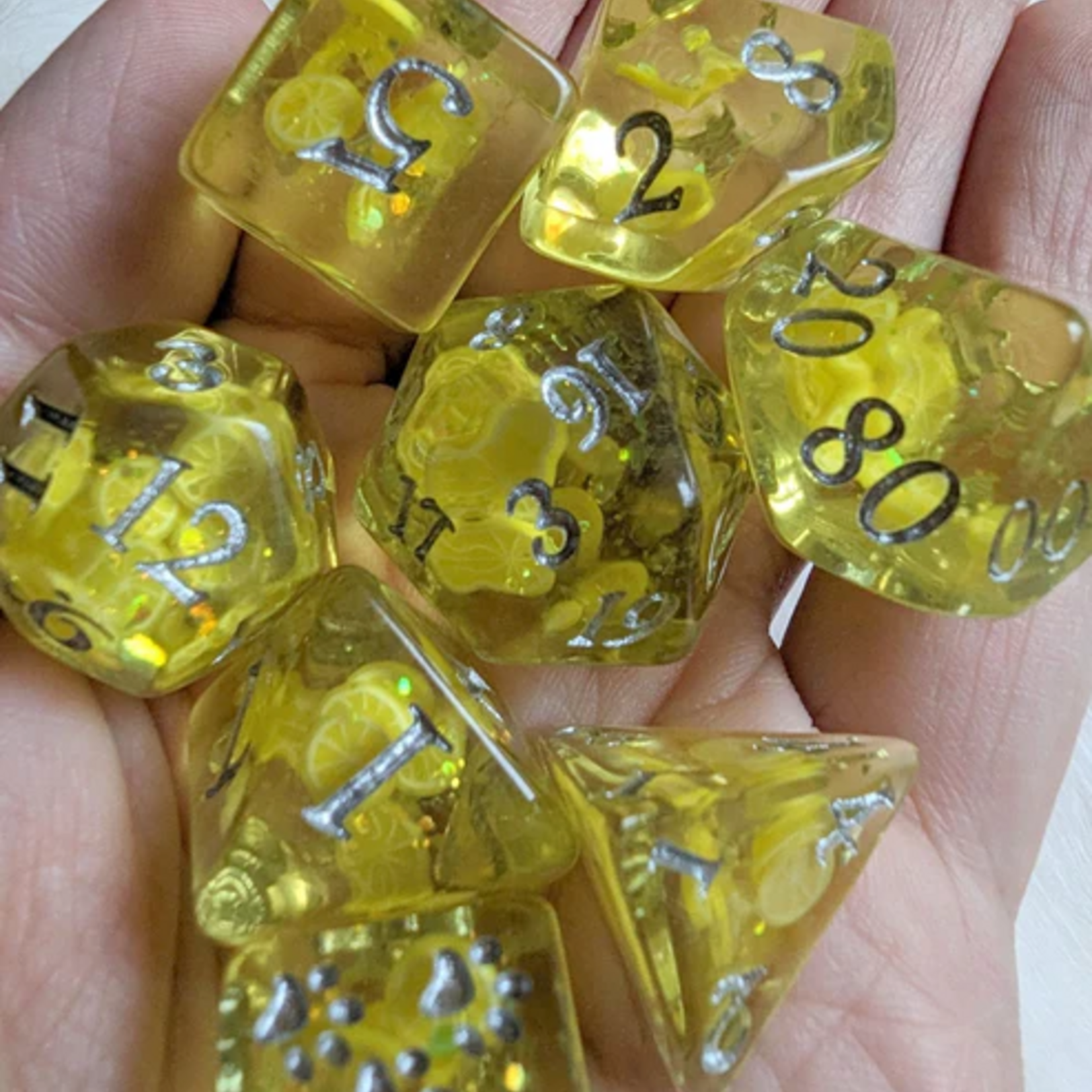 Fennek and Finch Lemon Clear Yellow Glitter Lemon Slices Polyhedral 8 die set
