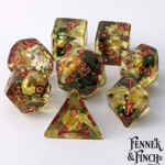 Fennek and Finch Yellow Flowers and Moss Polyhedral 8 die set