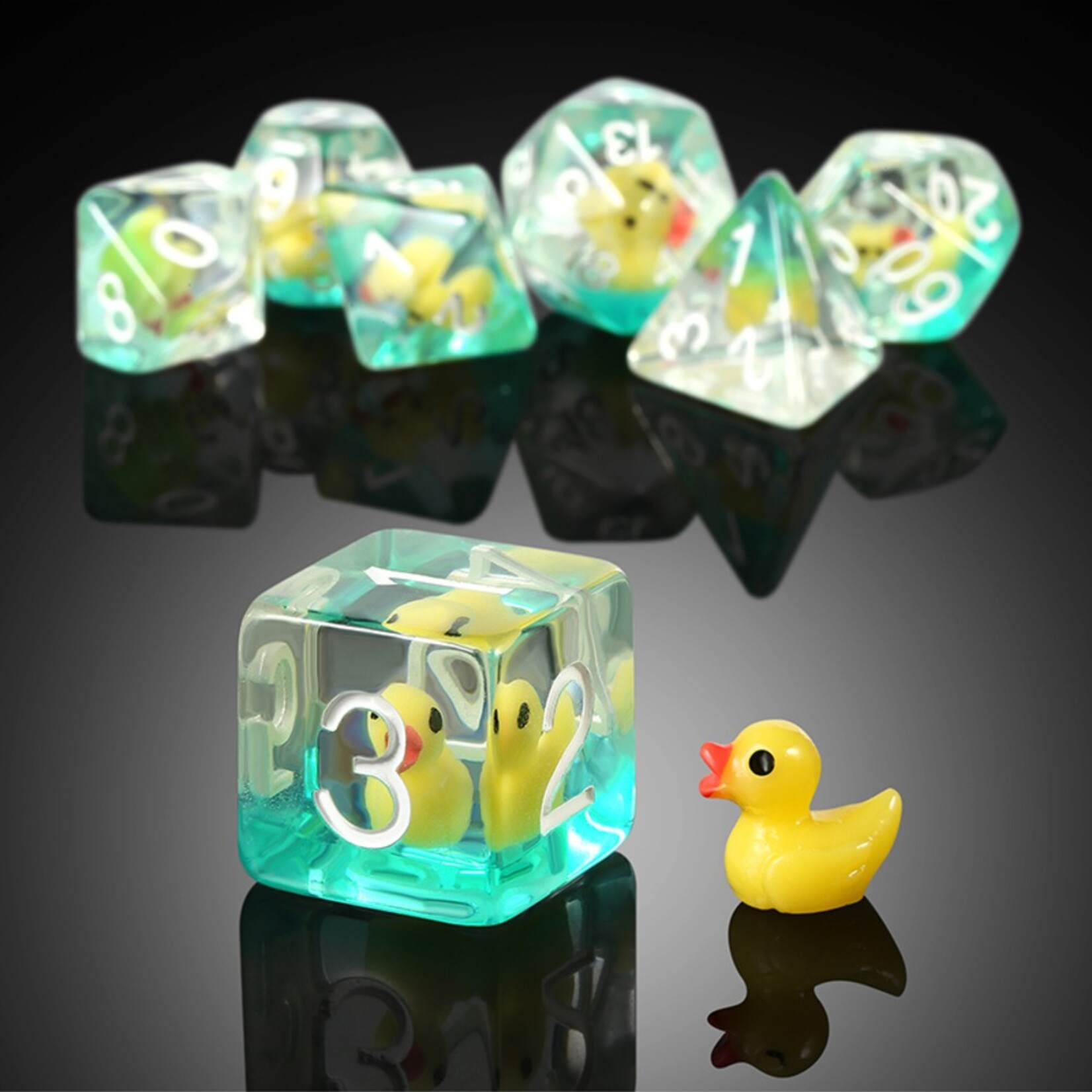 Dice Habit Dice Habit Rubber Duck Resin Polyhedral 7 die set
