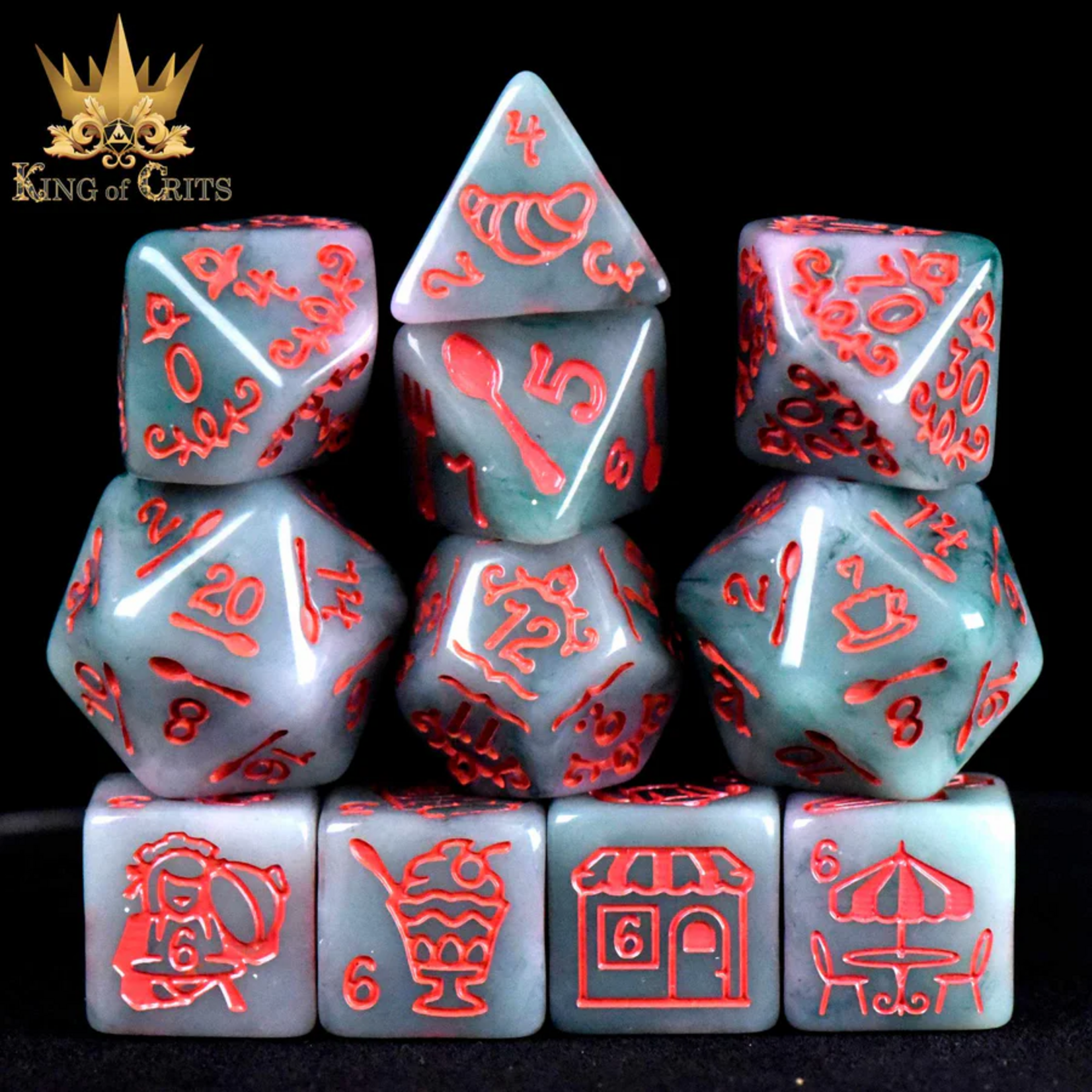 DND Dice DND Cafe Matcha Polyhedral 11 die set