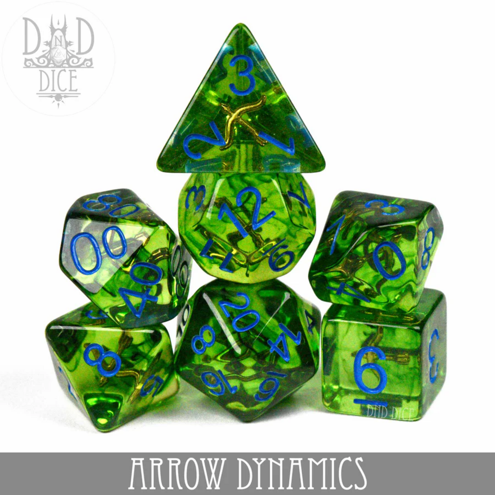 DND Dice DND Dice Arrow Dynamics Polyhedral 7 die set