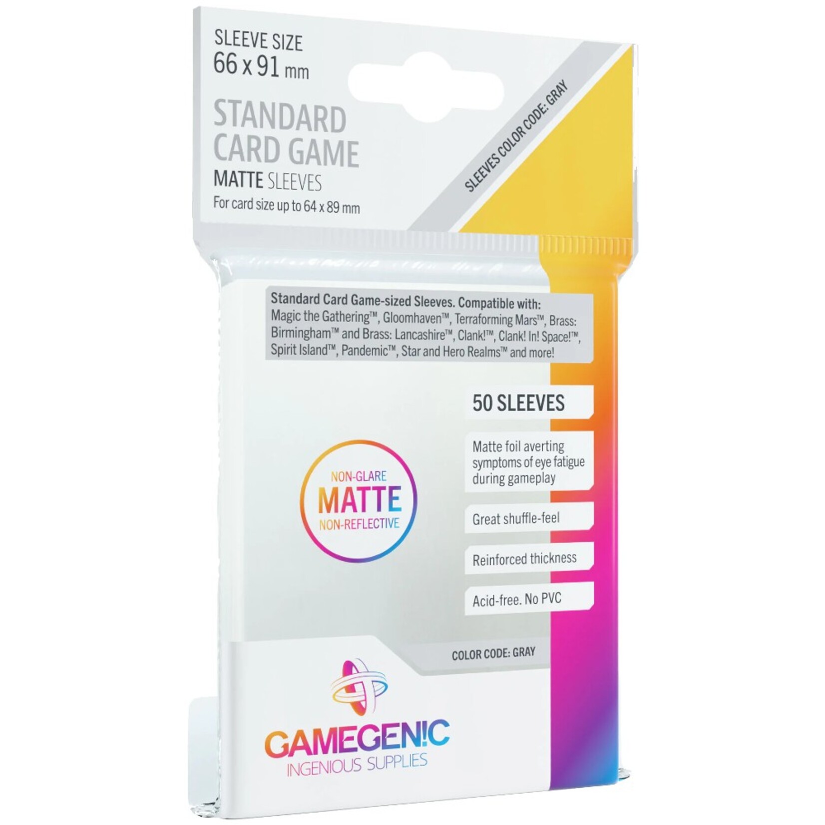 Gamegenic GameGenic Standard Card Game Clear Matte Sleeves