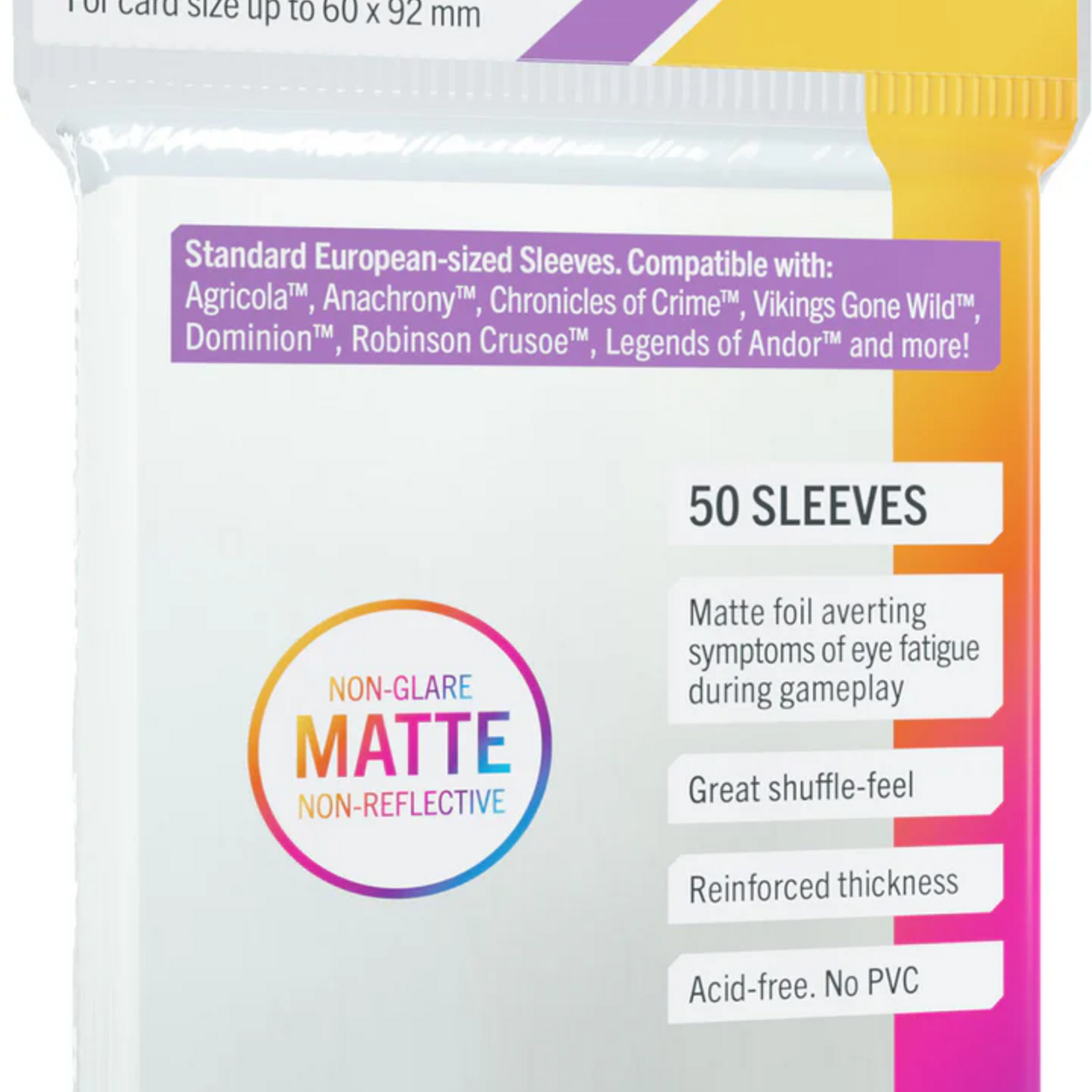 Gamegenic GameGenic Matte Sleeves Standard European Clear
