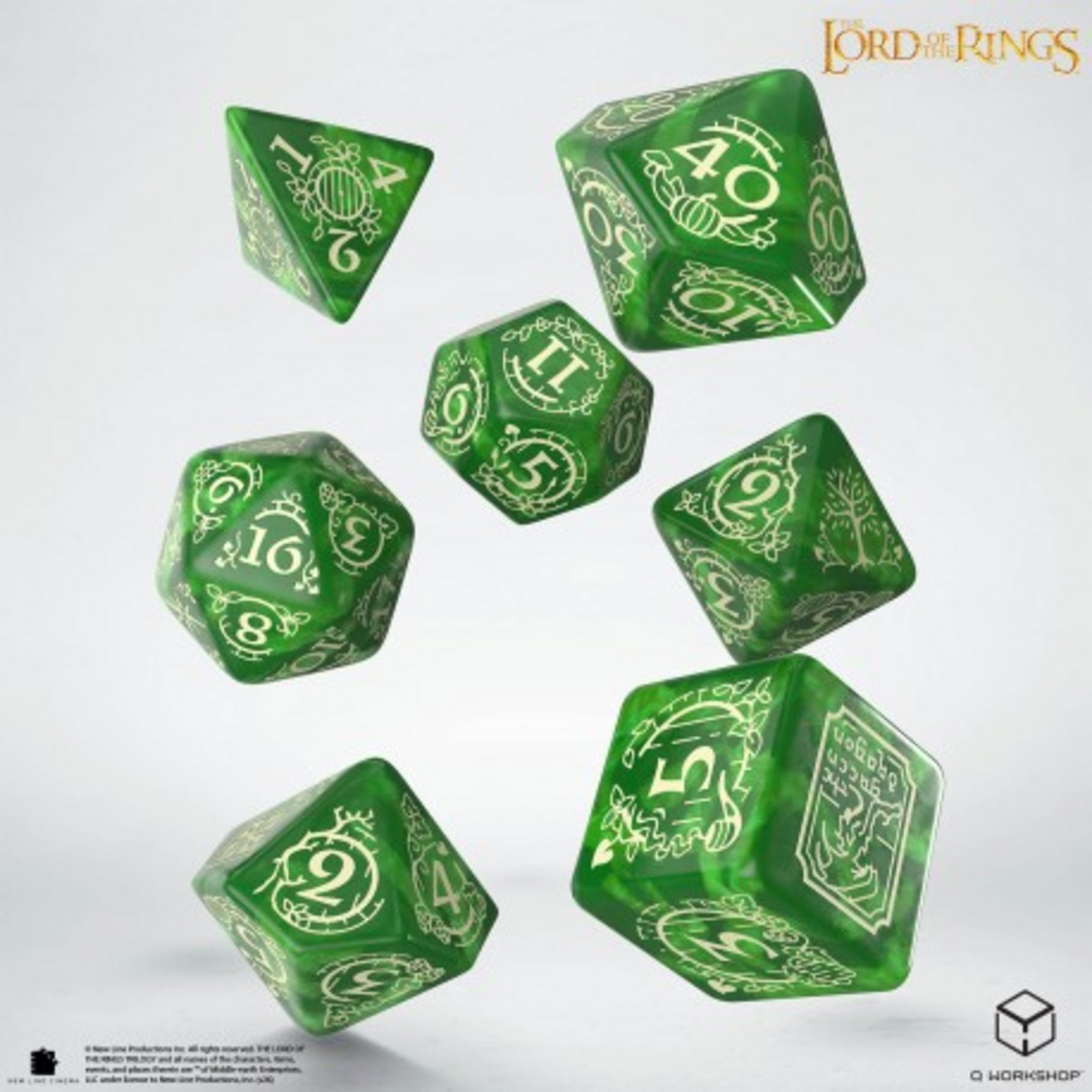 Q-Workshop The Lord of the Rings Shire Polyhedral 7 die set