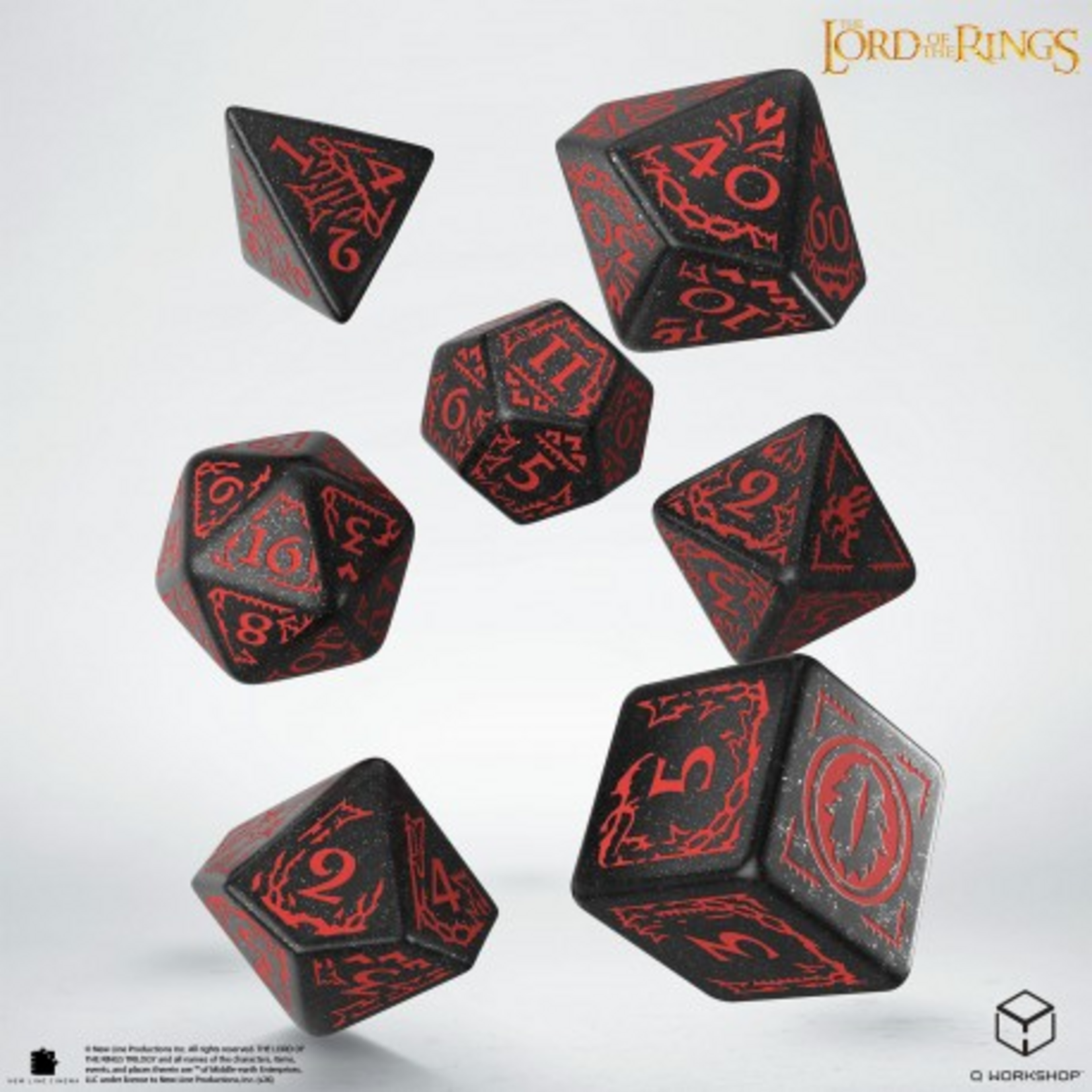 Q-Workshop The Lord of the Rings Mordor Polyhedral 7 die set