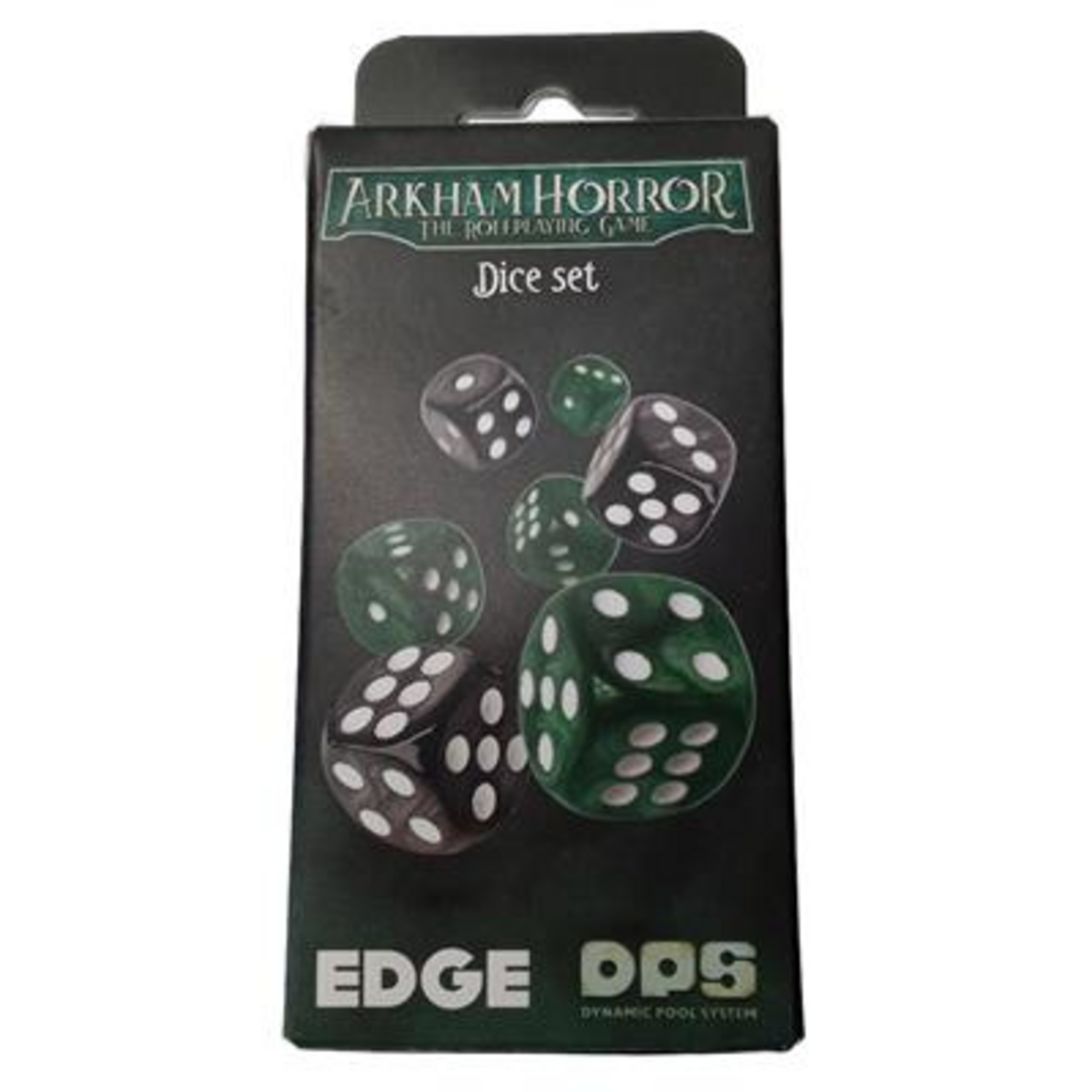 Edge Studios Arkham Horror RPG Black and Green 18 d6 Dice Set