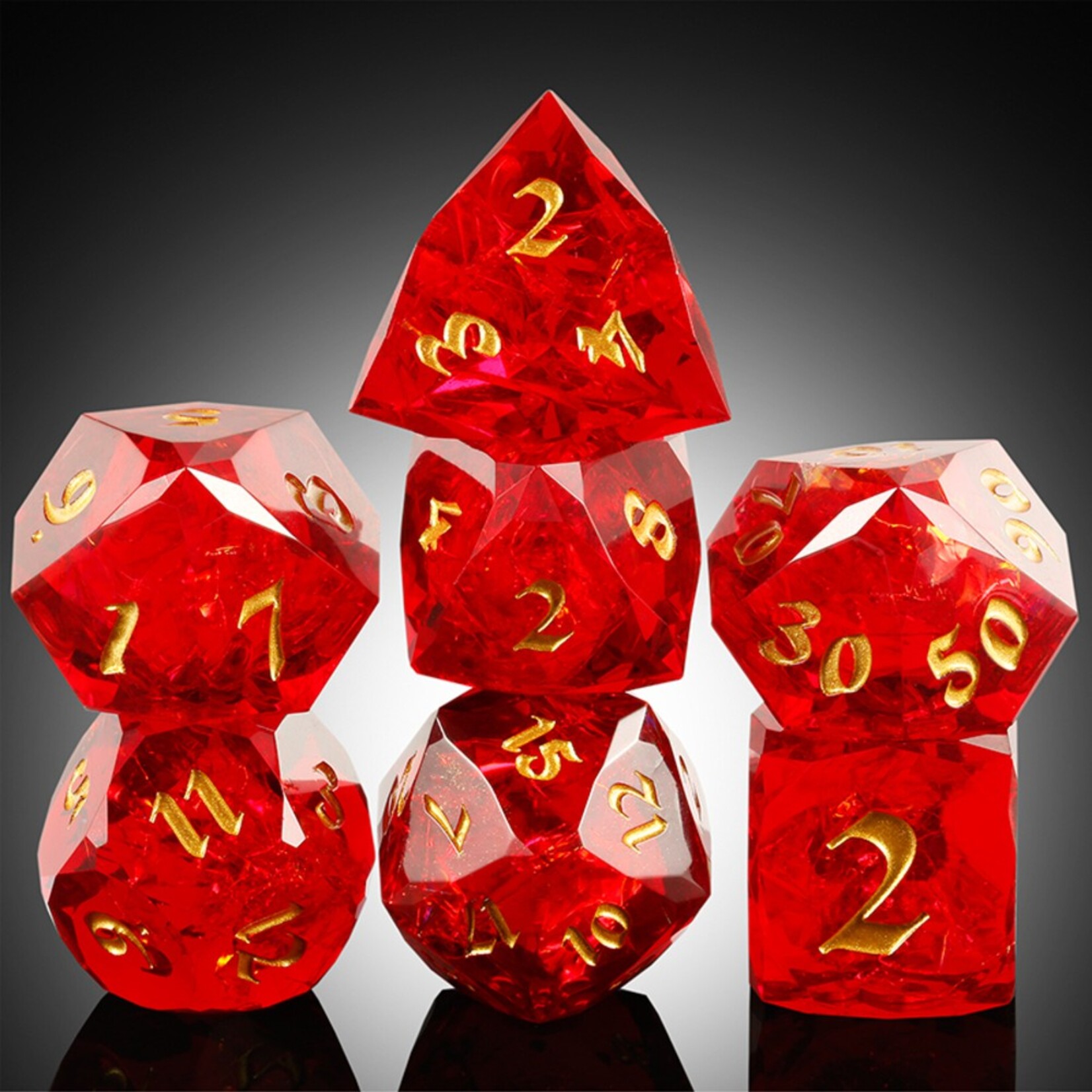 Dice Habit Dice Habit Faceted Sharp Edge Adore Polyhedral 7 die set