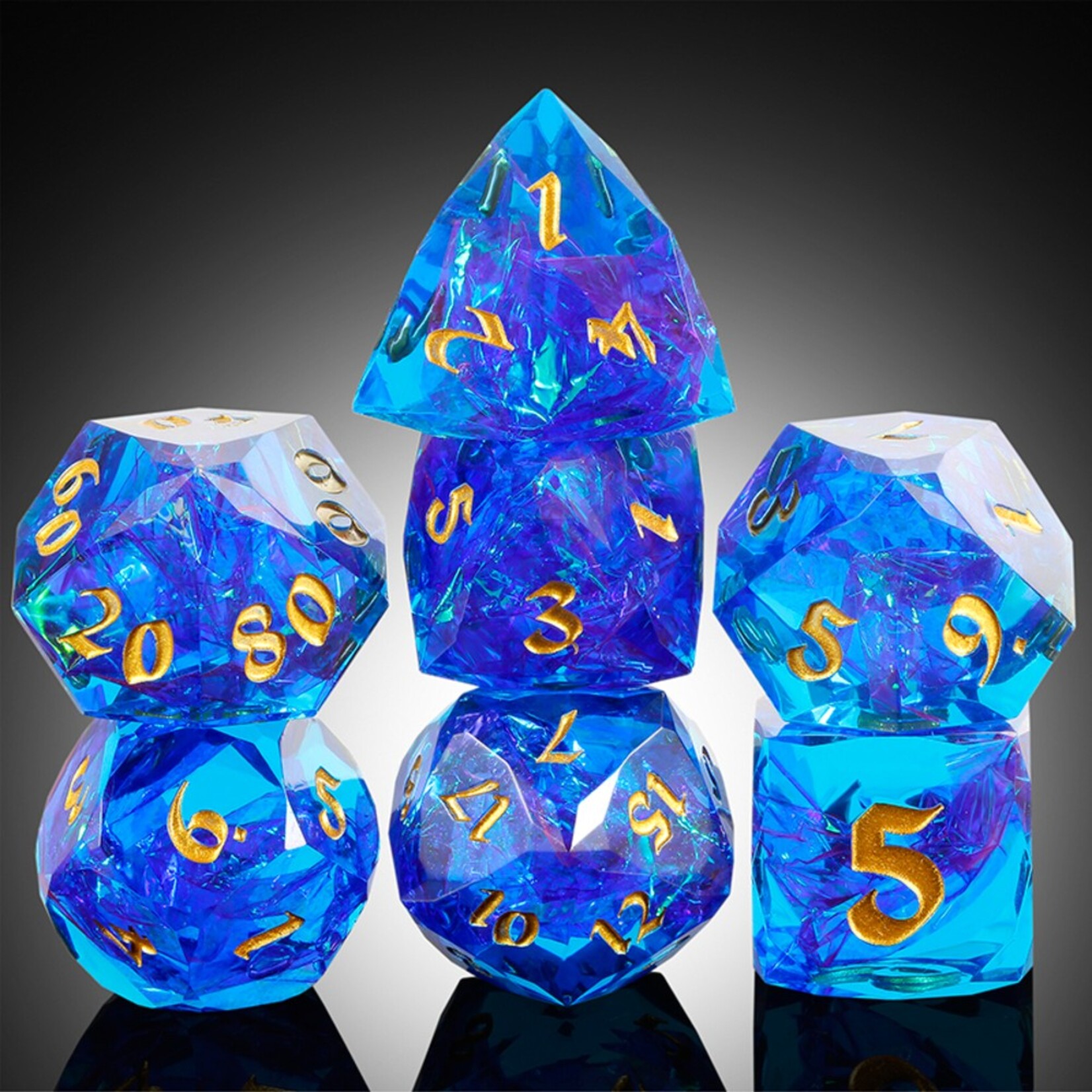 Dice Habit Dice Habit Faceted Sharp Edge Mariana Polyhedral 7 die set