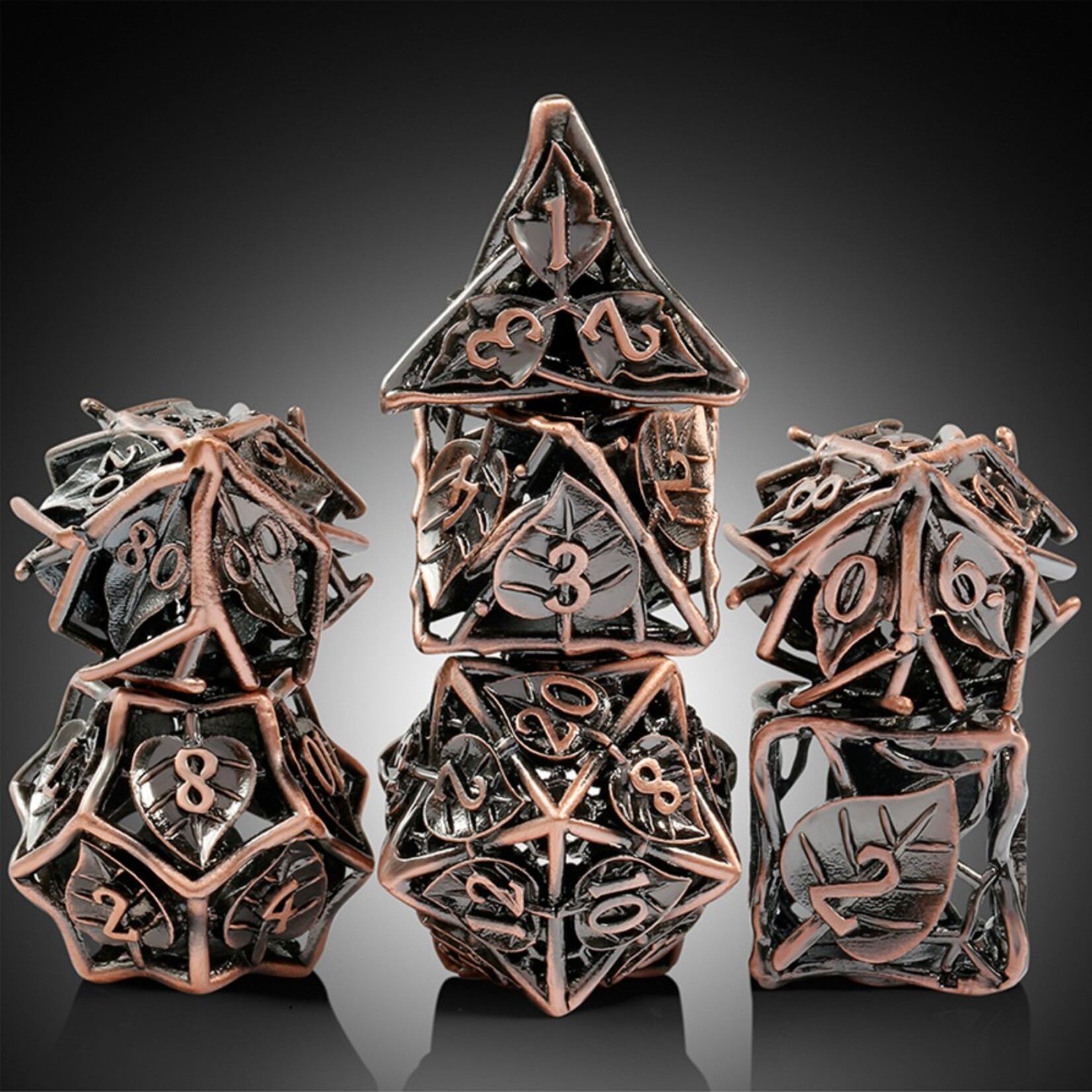 Dice Habit Dice Habit Hollow Vines Copper Polyhedral 7 die set