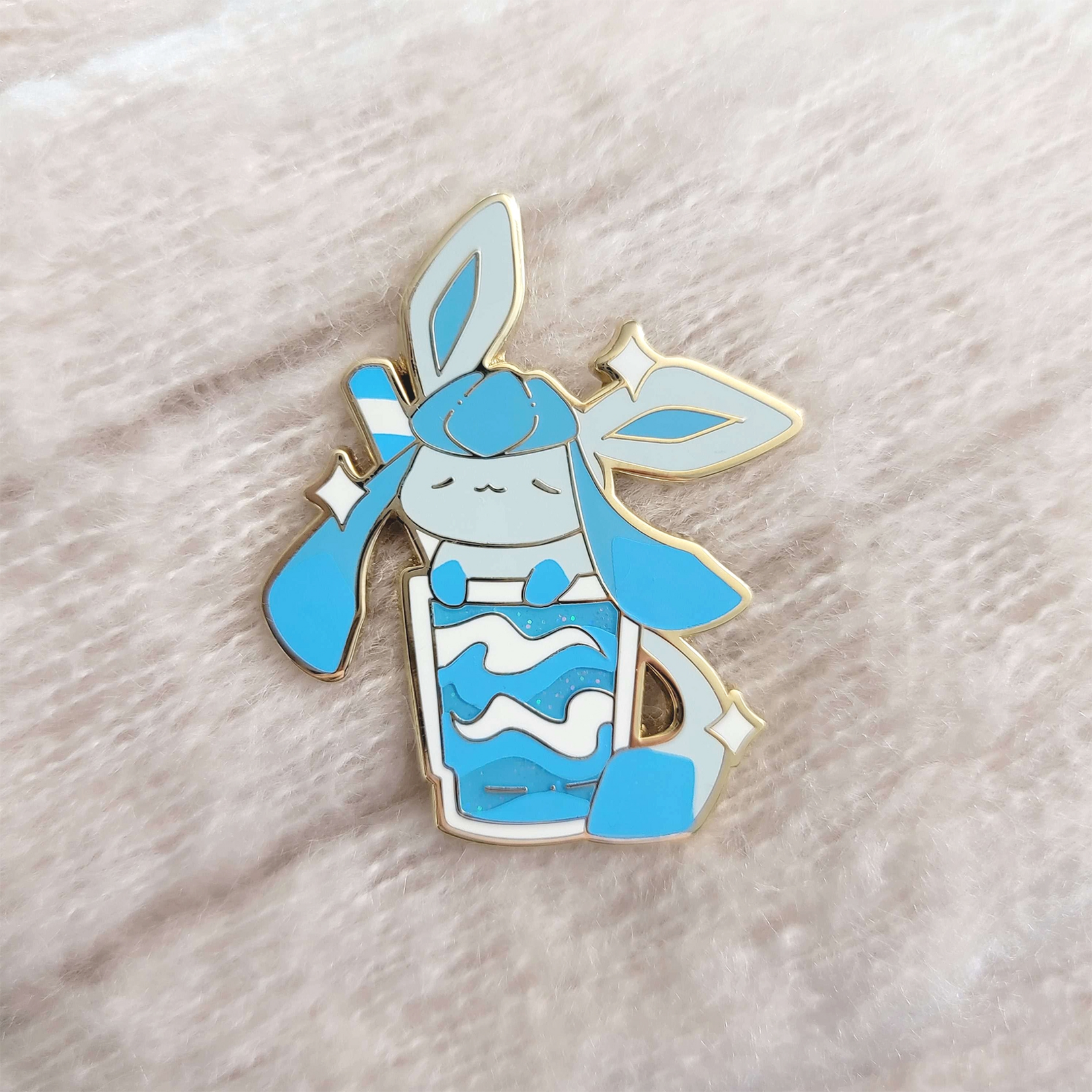 Xhilyn Blue Slushy Glaceon Eevee Enamel Pin