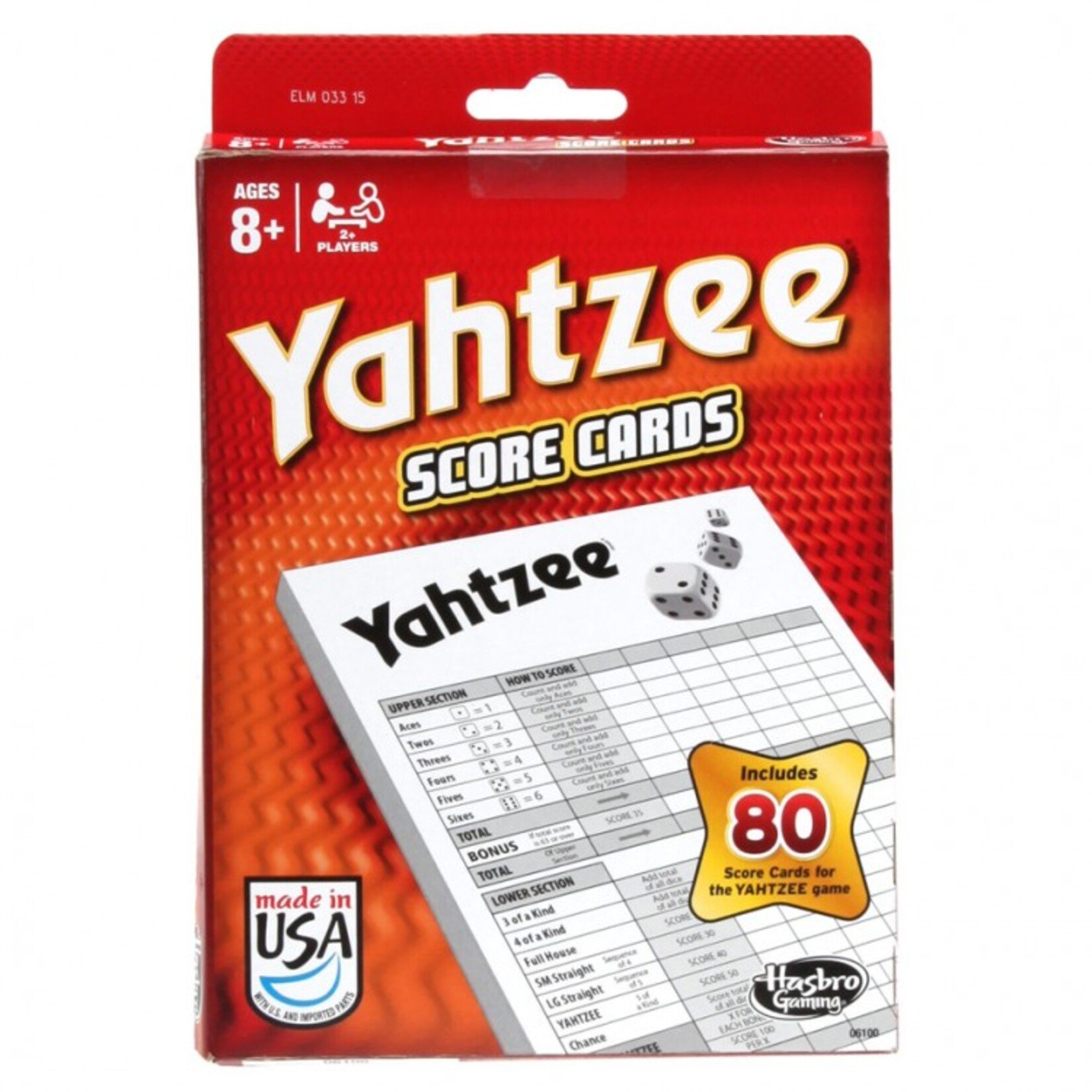 Hasbro Yahtzee Score Pads