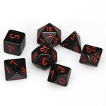 Chessex Chessex Opaque Black with Red Polyhedral 7 die set