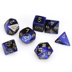 Chessex Chessex Gemini Black / Blue with Gold Polyhedral 7 die set