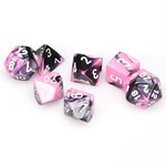 Chessex Chessex Gemini Black / Pink with White Polyhedral 7 die set