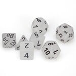 Chessex Chessex Frosted Clear with Black Polyhedral 7 die set