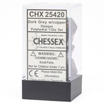 Chessex Chessex Opaque Dark Grey with Copper Polyhedral 7 die set