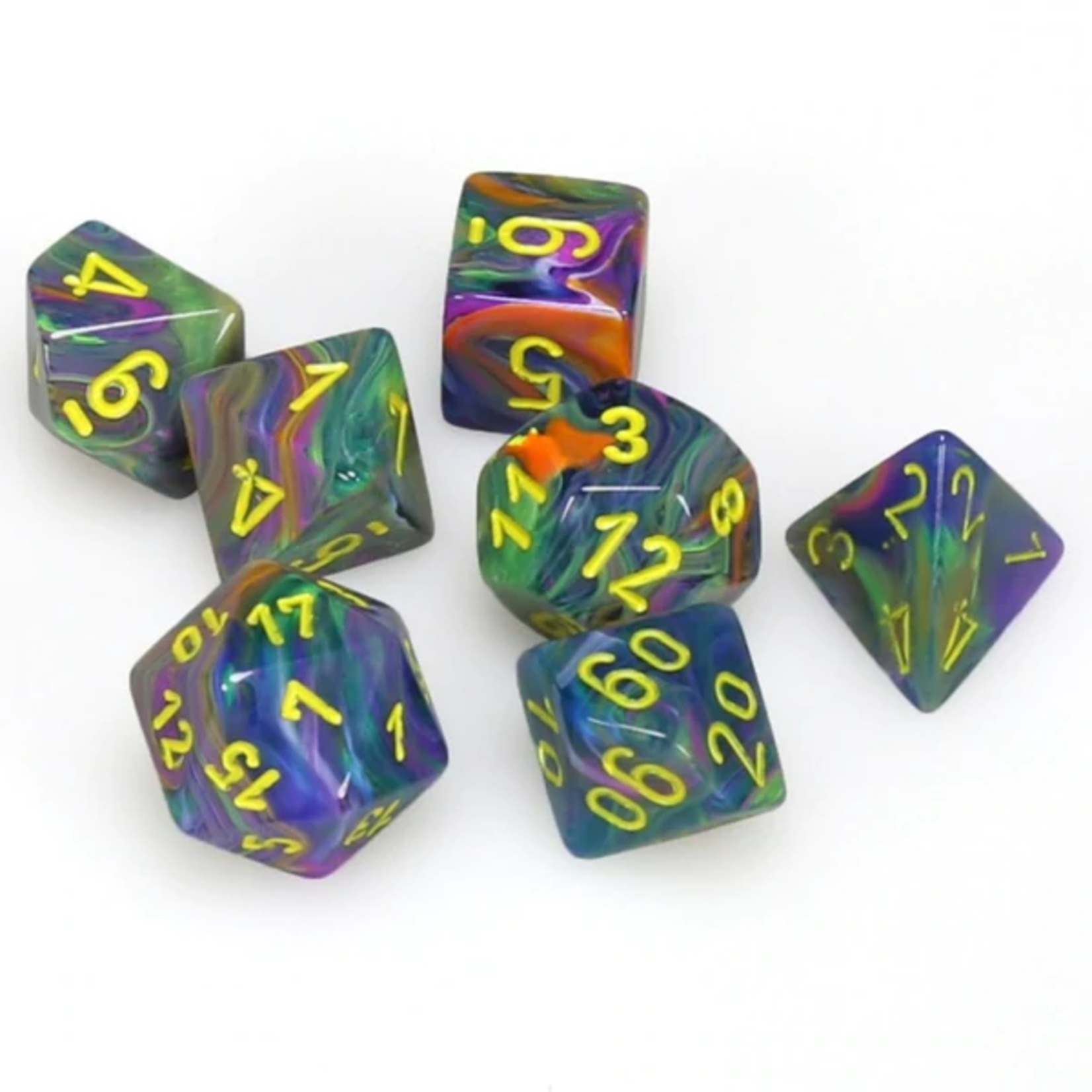 Chessex Chessex Festive Rio with Yellow Polyhedral 7 die set