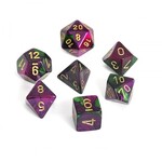 Chessex Chessex Gemini Green / Purple with Gold Polyhedral 7 die set