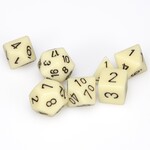 Chessex Chessex Opaque Ivory with Black Polyhedral 7 die set