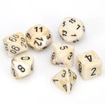 Chessex Chessex Marble Ivory with Black Polyhedral 7 die set