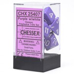 Chessex Chessex Opaque Purple with White Polyhedral 7 die set