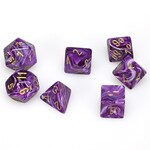 Chessex Chessex Vortex Purple with Gold Polyhedral 7 die set