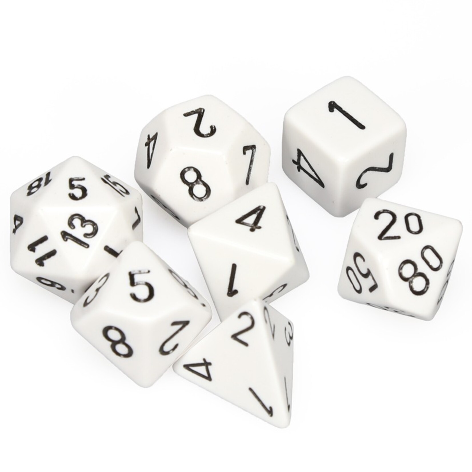 Chessex Chessex Opaque White with Black Polyhedral 7 die set