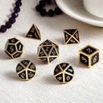Dice Habit Dice Habit Black with Gold Metal Polyhedral 7 die set