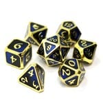 Die Hard Dice Die Hard Mythica Dark Arts Undertow Black / Blue with Gold Metal Polyhedral 7 die set