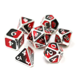 Die Hard Dice Die Hard Mythica Dark Arts Vengeance Black / Red with Silver Polyhedral 7 die set