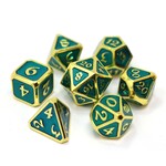 Die Hard Dice Die Hard Mythica Aquamarine with Gold Metal Polyhedral 7 die set